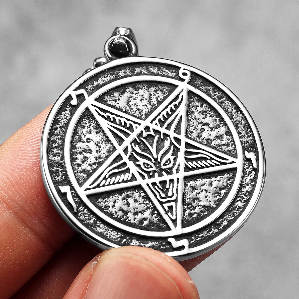 Hell Demon Satan Lucifer Stainless Steel Men Necklaces Pendant Chain Powerful Amulet Vintage For Women Jewelry Gifts Wholesale 4