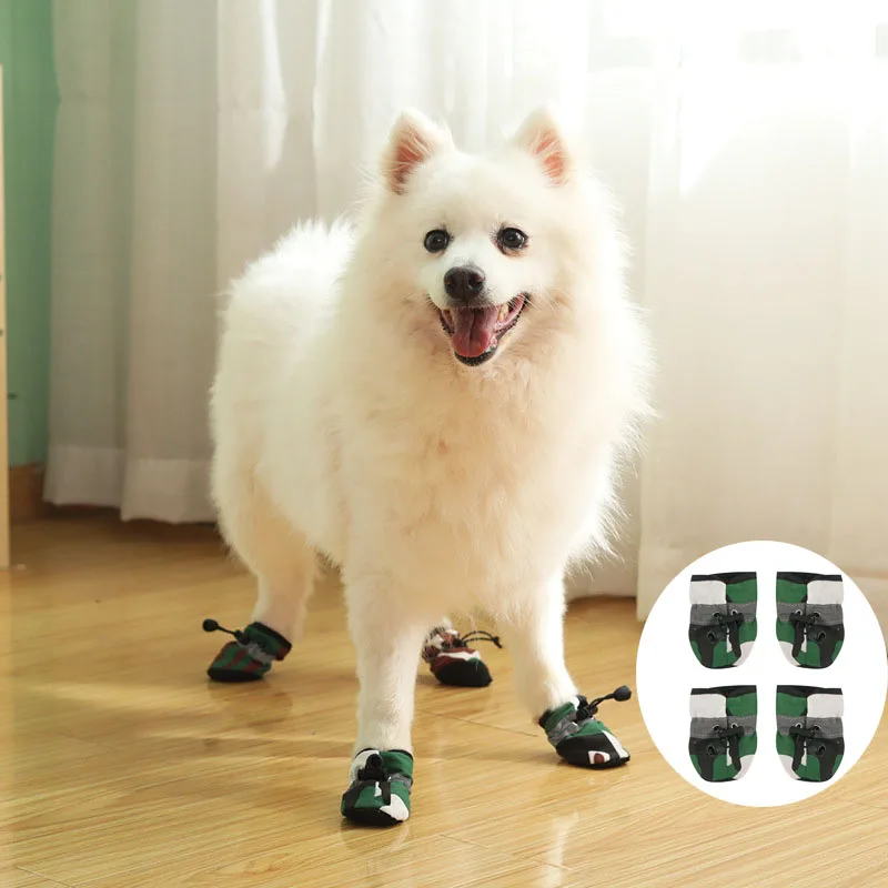 Antiskid Puppy Shoes Dog Boots Mesh Dog Shoelaces Nonslip Soft Bottom