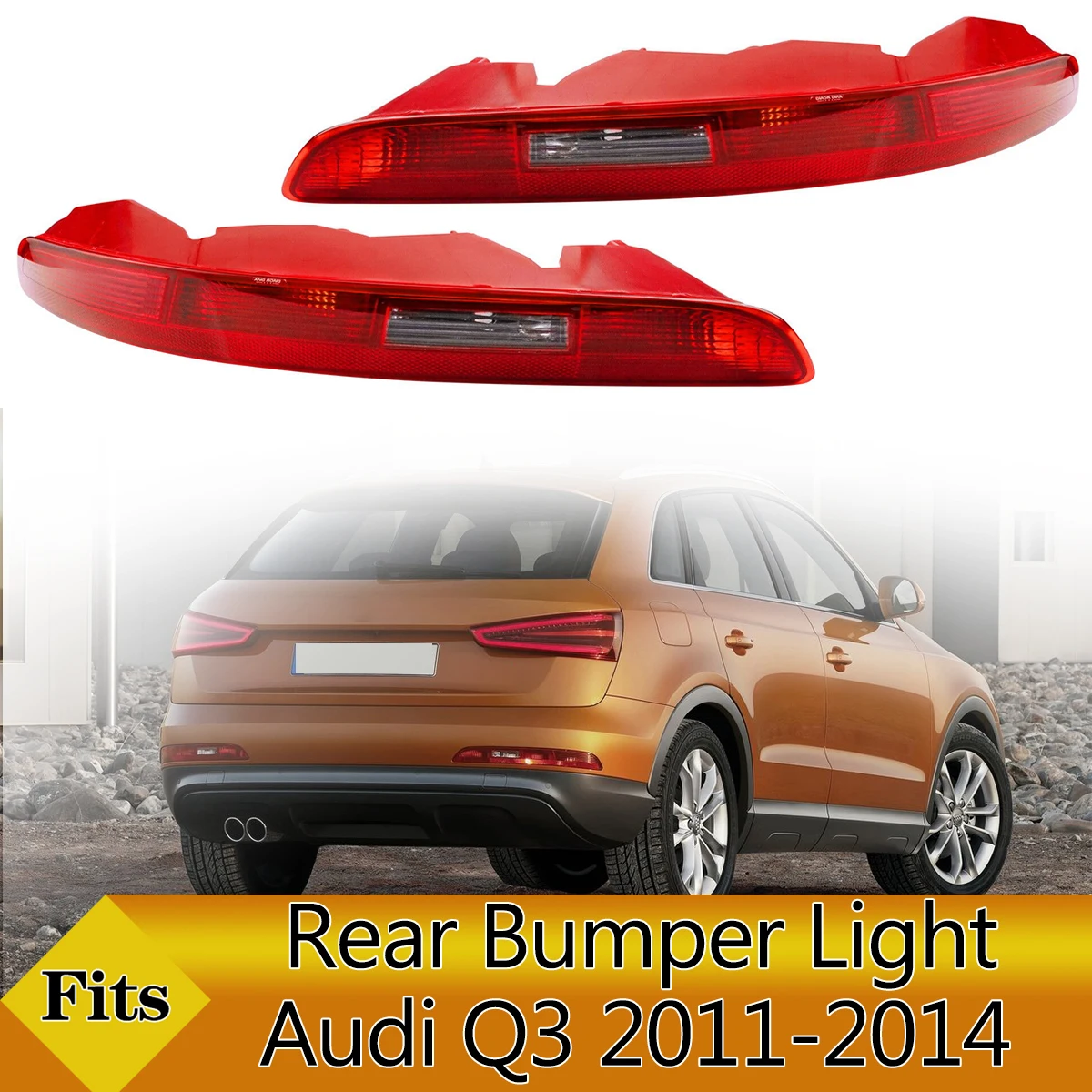 

Car Rear Bumper Reflector Tail Light Turn Signal Brake Stop Reverse Parking Warning With Bulbs For Audi Q3 2011 2012 2013 2014