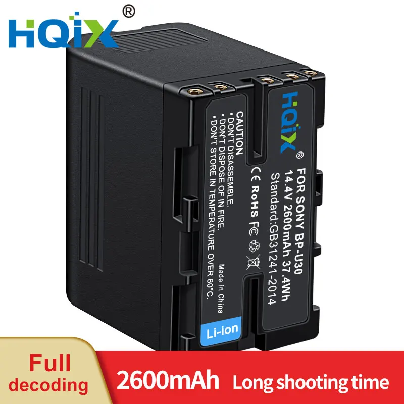 Hqix Per Sony Pmw-100 200 300 K1 300 K2 Ex1 Ex1R F3 Ex3 Ex3R F3K Ex160 Ex260 Ex280 Pxw-Fs5K Fs5M2 Gioco Bp-U30 Batteria Del Caricatore