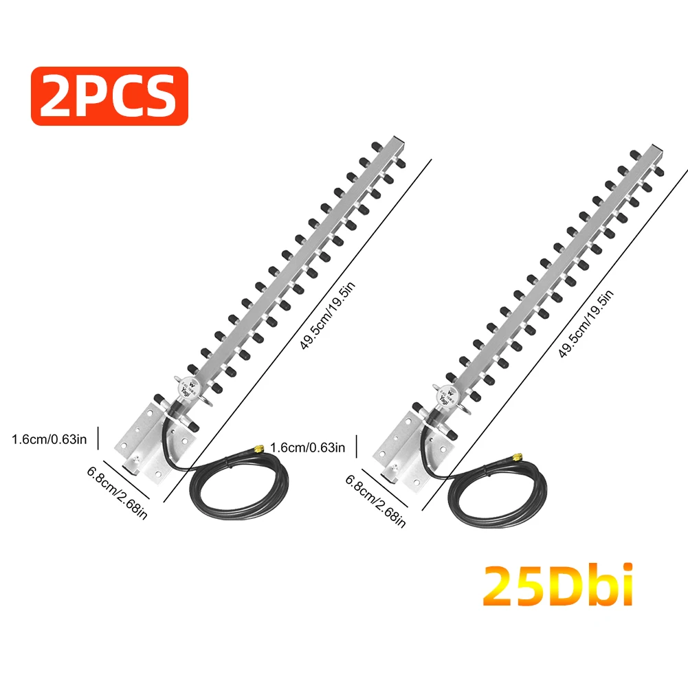 Antenna Yagi 2.4 GHz 25 DBi Direzionale A 16 Elementi – Per Router E Scheda Di Rete, Connettore RP-SMA