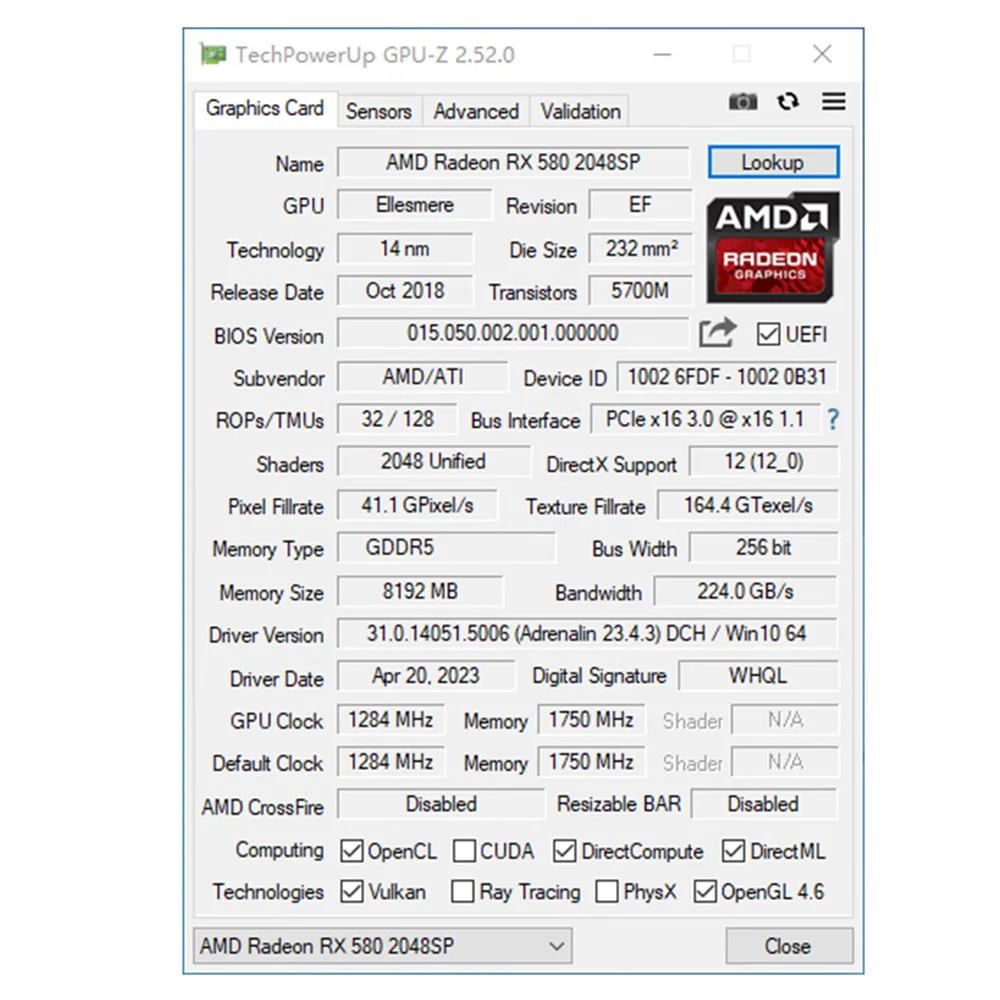 Рисунок 6 - Видеокарта AMD Radeon RX580 8 ГБ