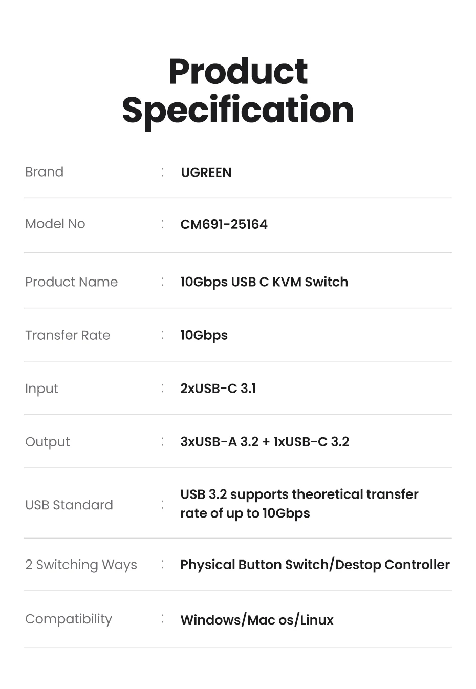 Switcher para PC Teclado, Mouse, Impressora e