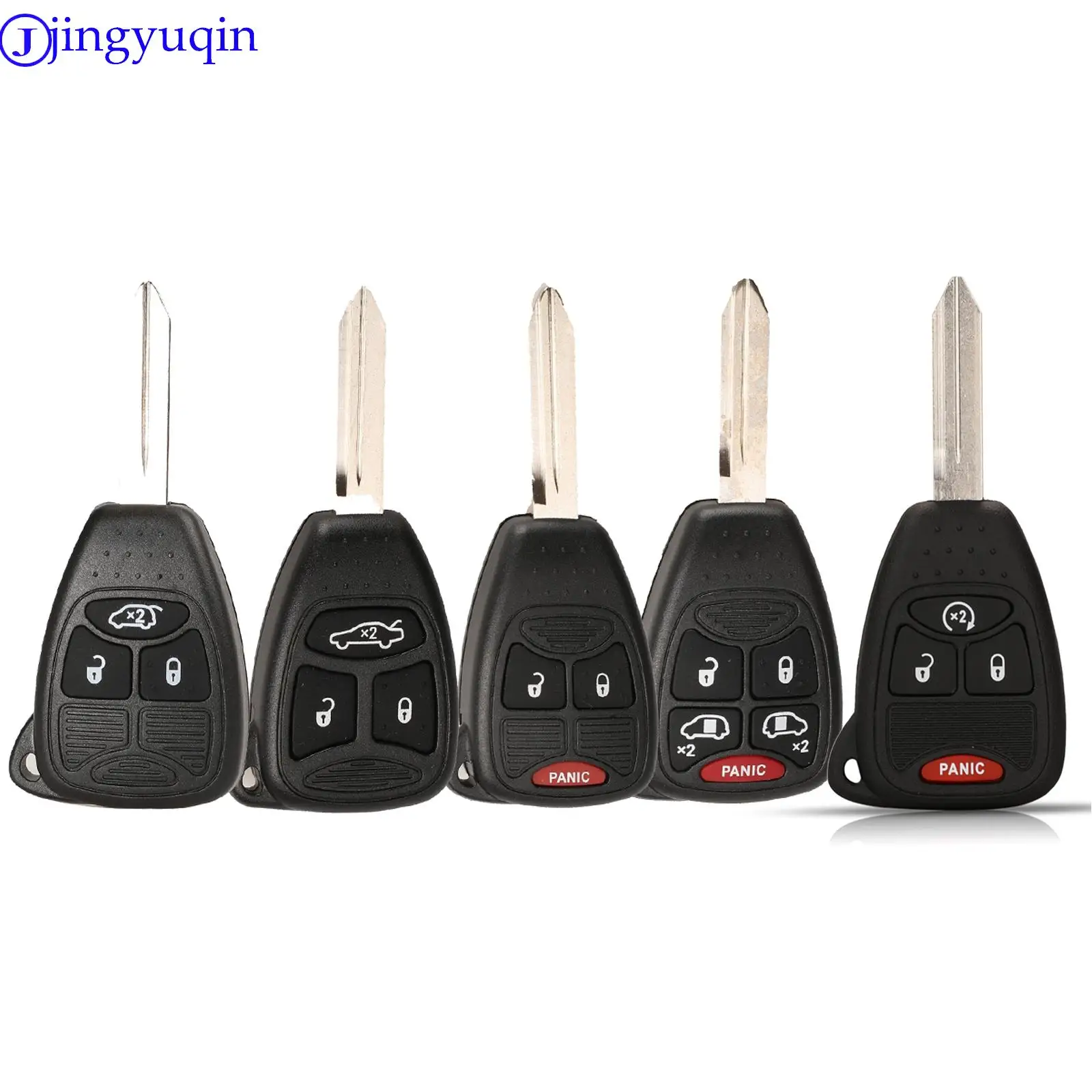 

jingyuqin 2/3/4 Buttons Remote Car Key Shell Case Fob For Dodge Jeep Commander Grand Cherokee Chrysler Aspen 300