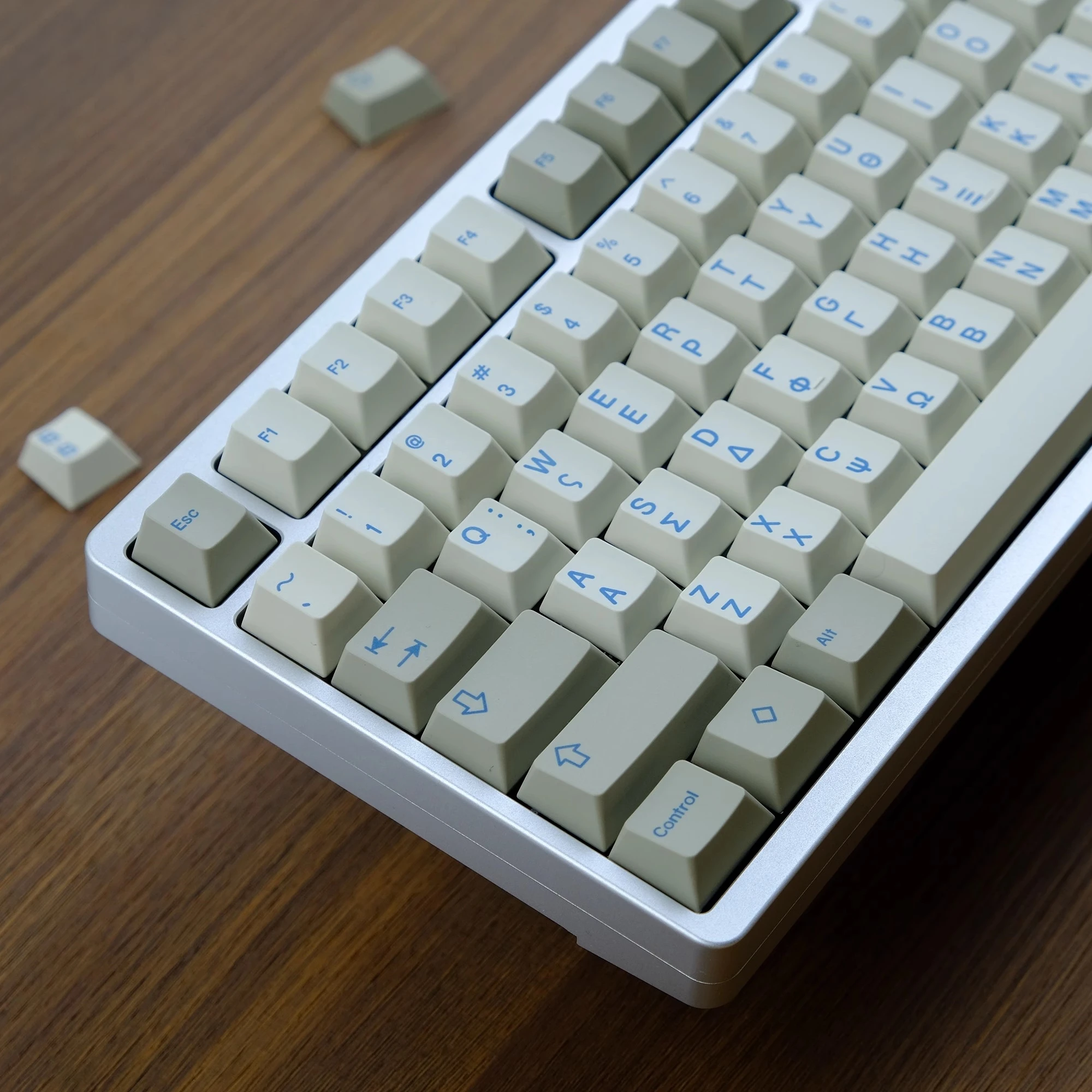 Shenpo-retro Luz Cinza e Azul Pbt Keycaps Sublimação de Tintura Cherry Perfil Keycap para Teclado Mecânico Interruptor mx Conjunto - Imagem 5