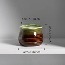Elegant Ceramic Green Plant Flowerpot - Home Decor Succulent Mini Planter with Artistic Design (Green)