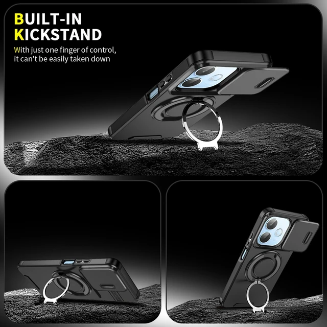 For OPPO A5 Pro 5G Case Slide Camera Protect Armor Phone Case For OPPO A5 Pro A5Pro Magnet Holder Ring Cover 5