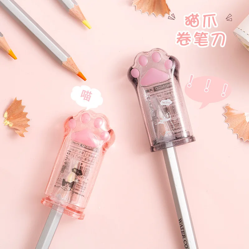 Pencil Sharpener Random Color Creative Cat Paw Kawaii Stationery Office School Supplies Korean Stationery pencil sharpener