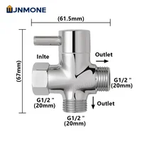 มาตรฐาน Universal G1/2in 3Way วาล์วเปลี่ยนทิศทาง T-Adapter สําหรับห้องน้ําฝักบัวก๊อกน้ําแยกน้ํา 1/2 "อุปกรณ์เสริมหัวฝักบัว 6