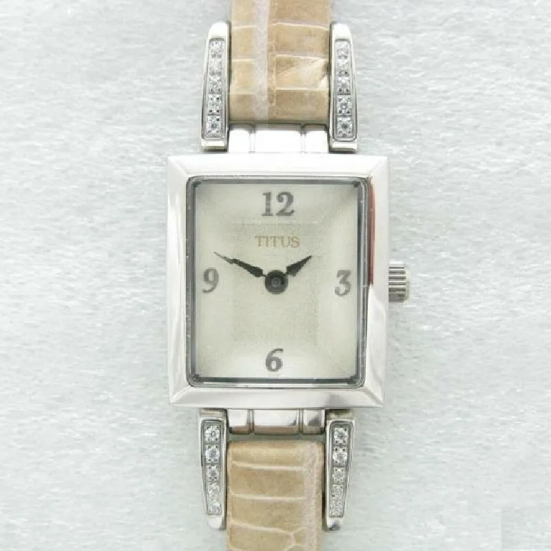 

brand new! "movable ear" Shell Diamond Fashion Square Quartz Women's Watch titus