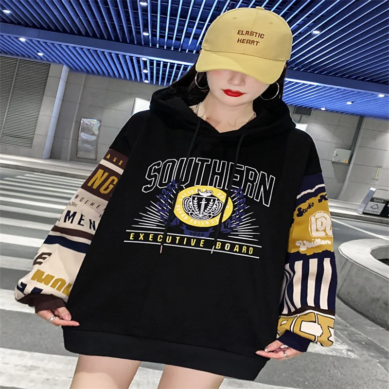

Sandro Rivers French Vintage Knitted Splice Hoodie Women's Plush Heavy Loose Fall/Winter 2022 New Top