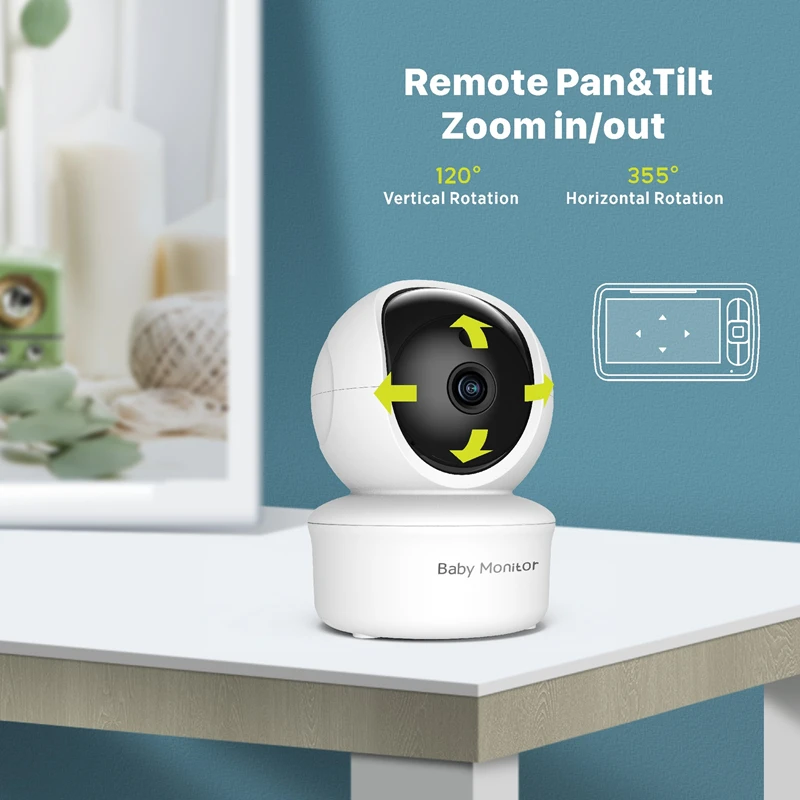 5 Inch Baby Monitor with Camera 360&deg; Pan-Tilt 1000ft Mother Kids Children's Came Portable Video Nanny Baby Items wireless baby monitor,video baby monitor