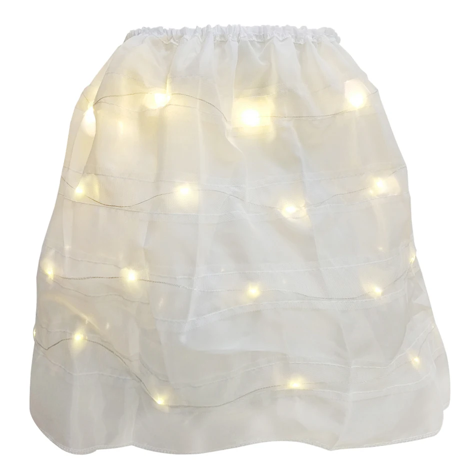 Girl LED Coloured Light Bustle Crinoline Elastic Underskirt Children Petticoat for Kid Princess Cosplay Halloween Birthday Dress princess costume