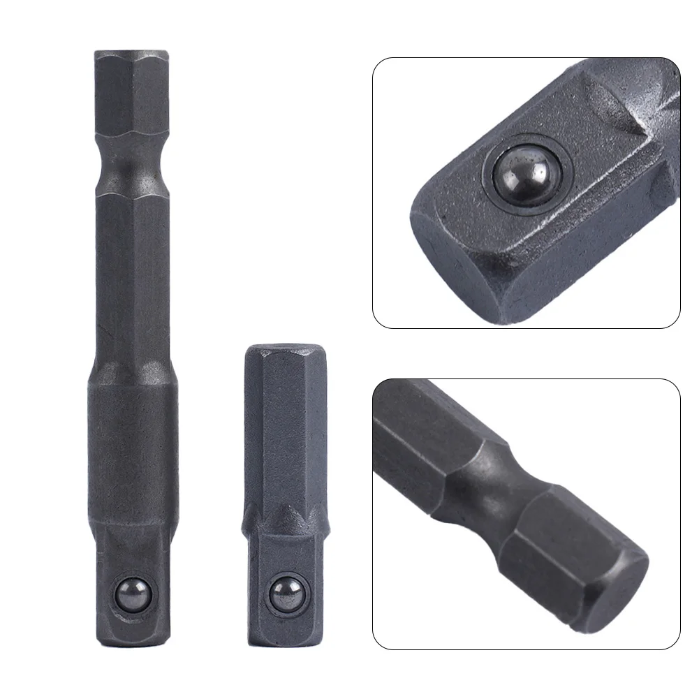 2pcs Socket Adapter Electric Screwdriver Adapter Standard 1/4