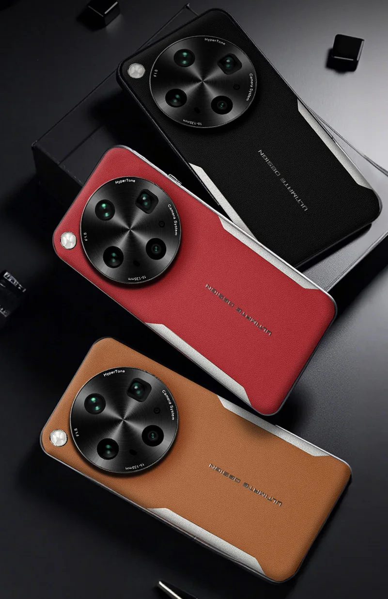Premium Color-Blocked Leather Lens Case - All-Inclusive Protection Cover