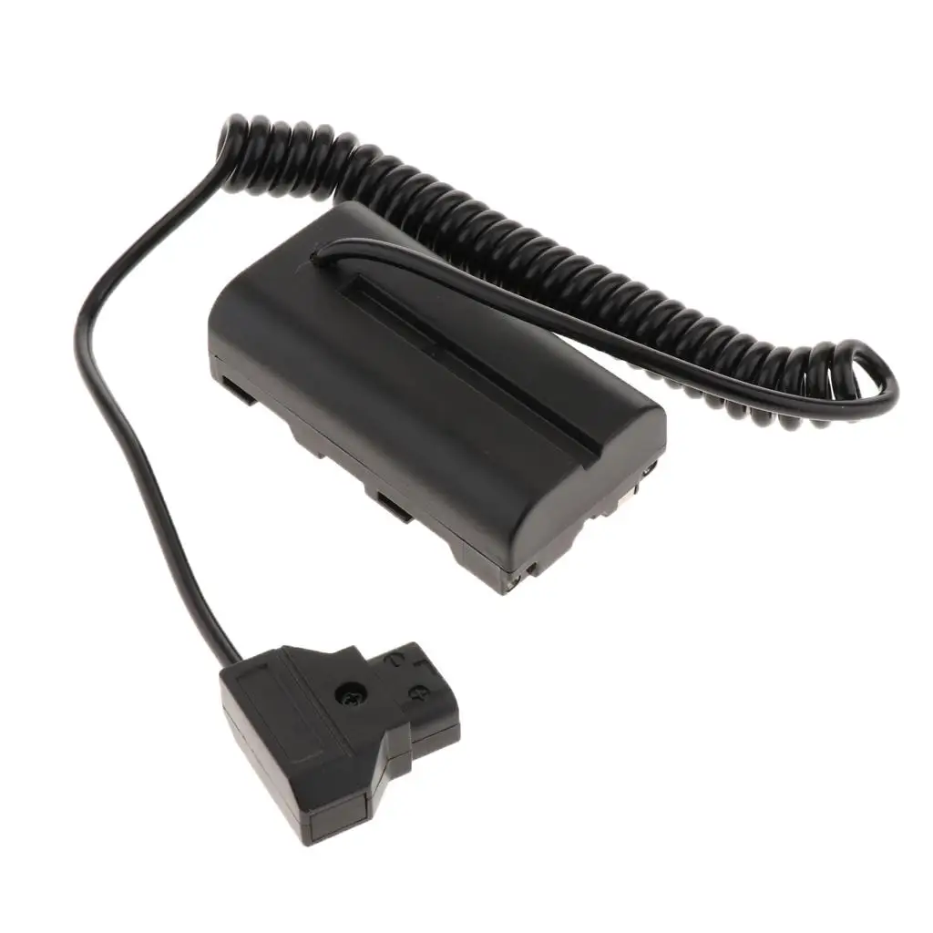 D Tap D-Tap Connector to NP-F550 DC Coupler Power Supply Adapter Coiled Cable 30cm Length for Monitor Using 550/970 Power supply