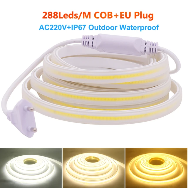 220V 110V COB LED Strip Light Wall Touch Control 23key Remote EU US Power  Kit 288 LEDs Flex Ribbon High Density Linear Lighting - AliExpress