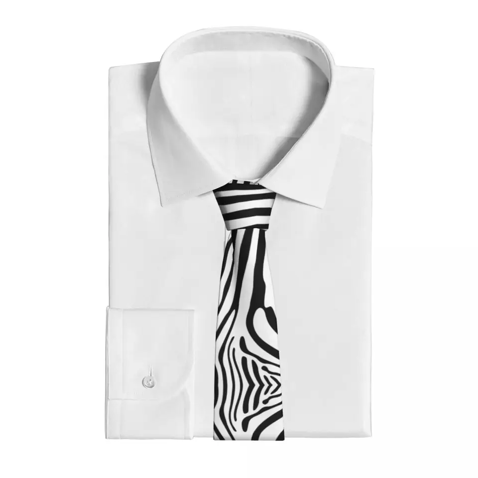 WOFASHPURET 2 stuks Zebra Luipaard Patroon Stropdas Elegante Party Stropdas Voor Mannen En Vrouwen Voor Speciale Gelegenheid, Verschillende kleuren 1, 146×5.5cm