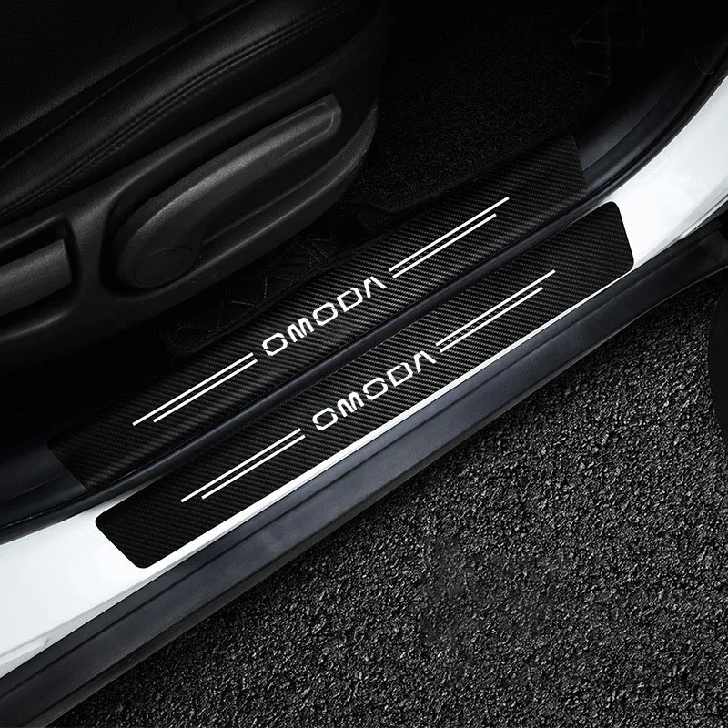 탄소 섬유 자동차 트렁크 범퍼 보호 스티커 OMODA 5 S5 O5 E5 C5 PRO PHEV 액세서리 용 스크래치 방지 스티커 테이프