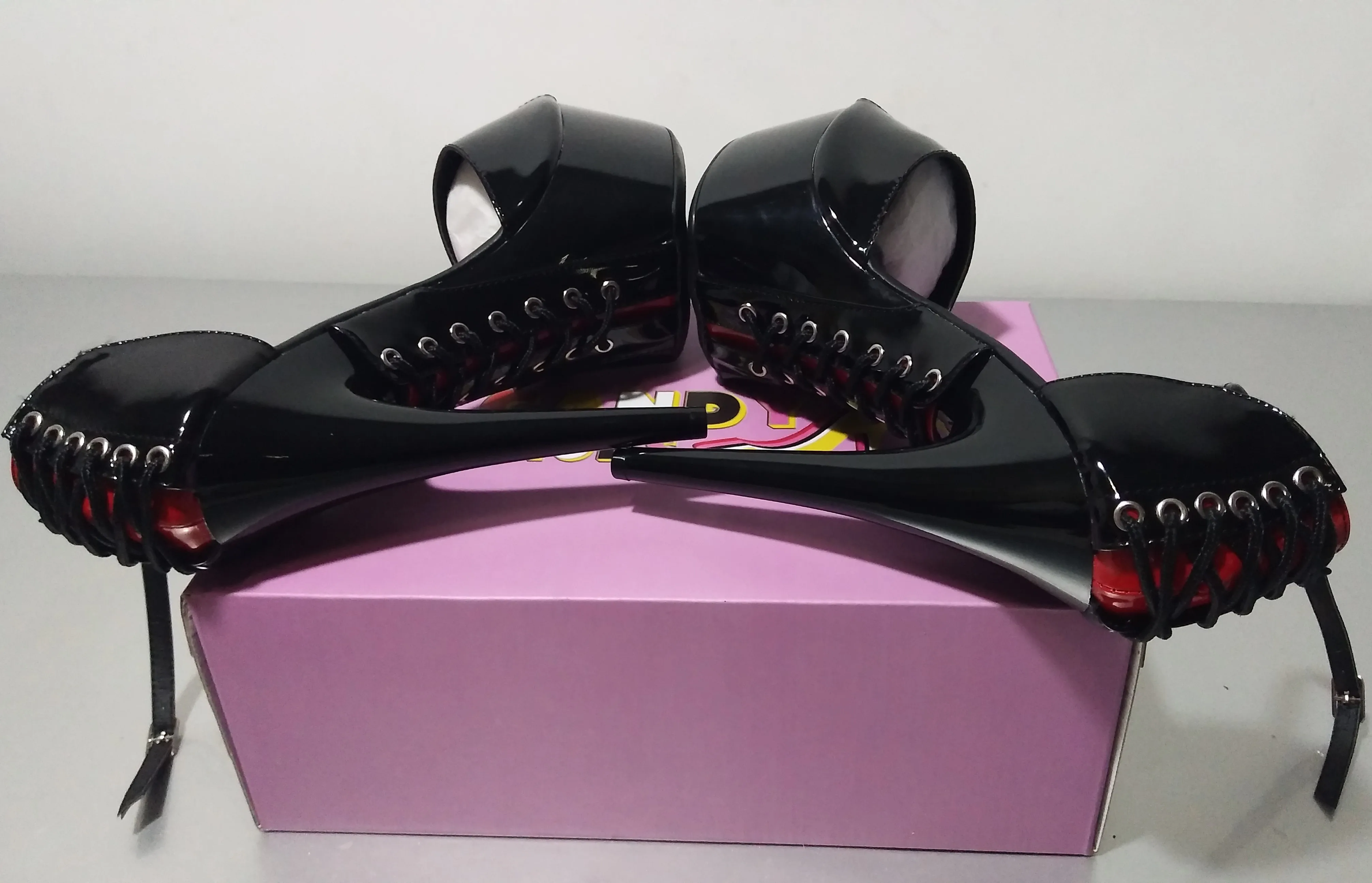 Sexy peep-toe stiletto heels with cross strap soles 15cm high heel pole dance performance Summer dance shoes