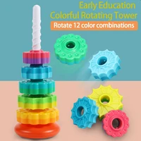 Rainbow Turret Stacking Music Color Nesting Ring 1-3 Years Old Infant Baby Turn Turret Puzzle Early Education Toys 1