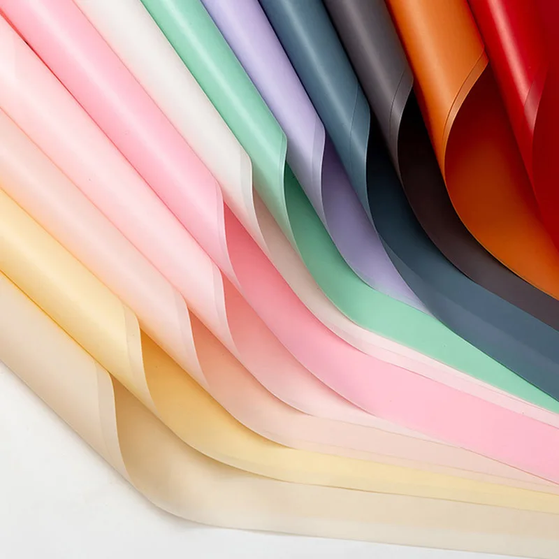Korean Style Solid Color Waterproof Bouquet Wrapping Paper - 20 Sheets