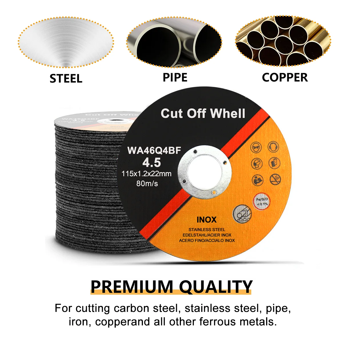 25X 115MM METAL CUTTING BLADE DISC 4.5" STAINLESS STEEL ANGLE GRINDER THIN 1.2MM