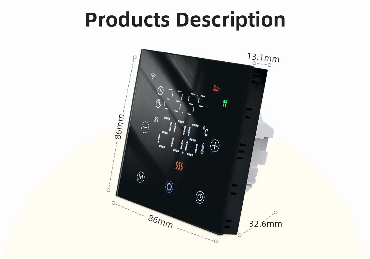 Tuya Smart WiFi Touch Screen Thermostat Electric/Water/Gas Boiler Floor Heating
