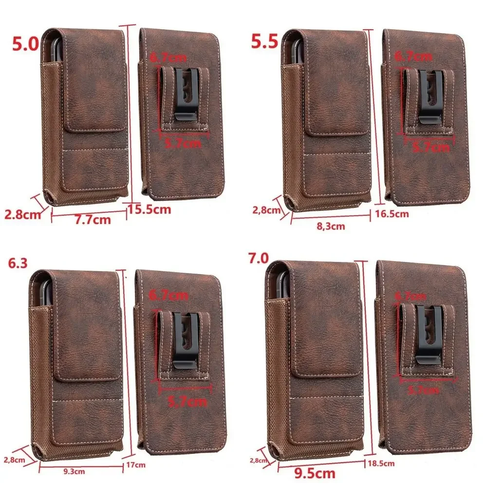 PU Leather Outdoor Waist Pack with Belt Clip - Universal Smartphone Pouch