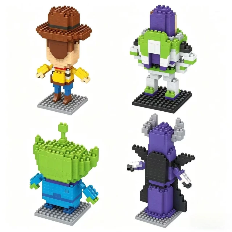 Mini Building Block Toys Cartoon Character Models Desktop Ornaments Children's Assembled Toys Holiday Gifts Birthday Gifts - 2