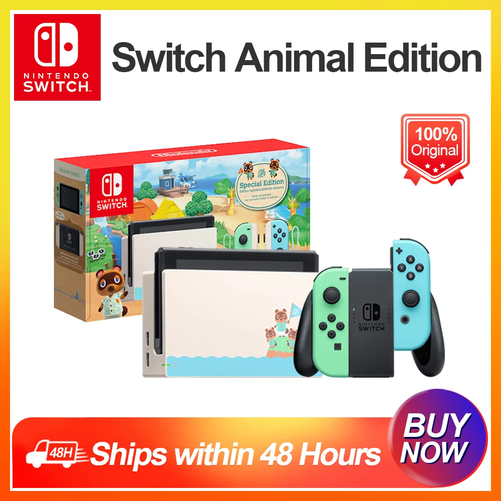 Nintendo Switch Animal Crossing Edition Game Console V2 Model with Joy