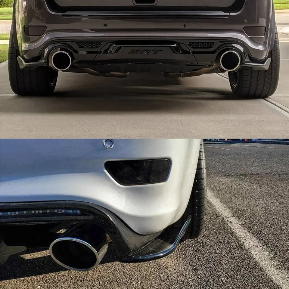 Rear Bumper Corner Splitters 2PCS For Jeep Grand Cherokee SRT 2012-2021 - Glossy Black ABS Plastic