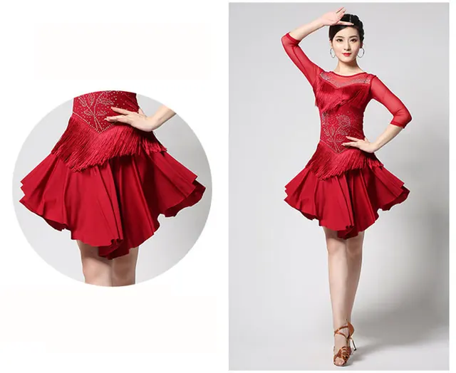 JRUIA Robes De Concours De Danse Latine Féminine Costume De