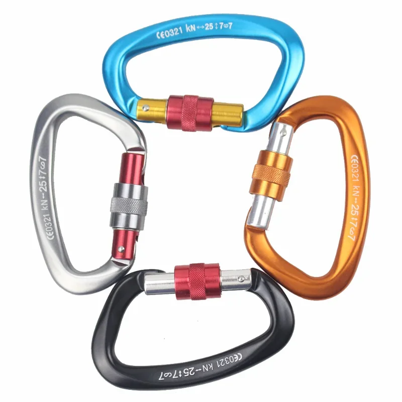 Outdoor Carabiner Escalade Equipment, Mosquetones Y Enganches Repisa Camping Equipment, Climbing Accessories, 25kn