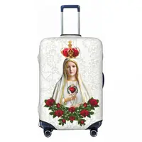 Custom Our Lady Of Fatima Virgin Mary Luggage Cover Cute Portugal Rosary Catholic Suitcase Protector Covers Suit For 18-32 inch 1