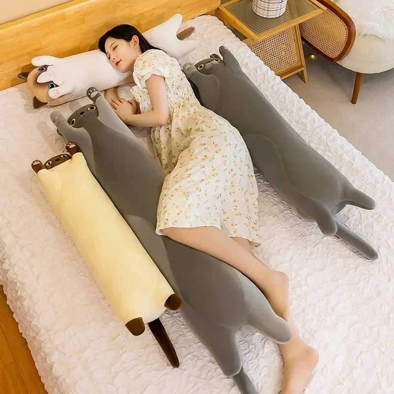 Kawaii Squishy Long Cat Roll Pillow Plush (100cm)