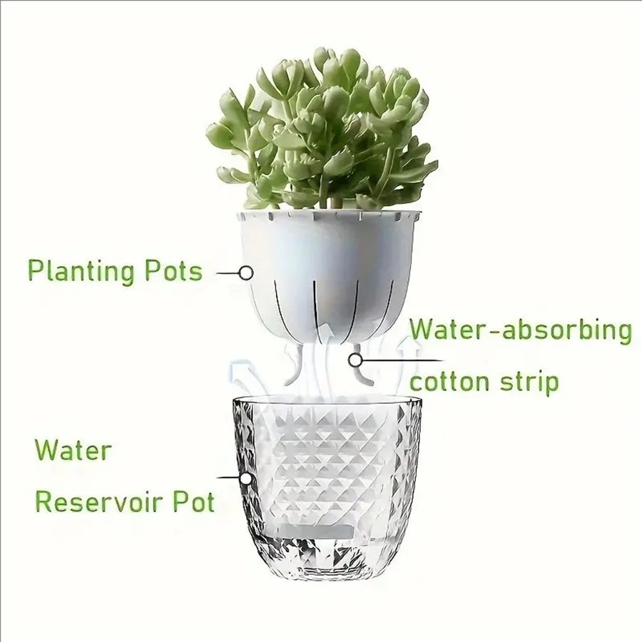 Hydroponic Flower Pot Plastic Transparent Self Absorbent