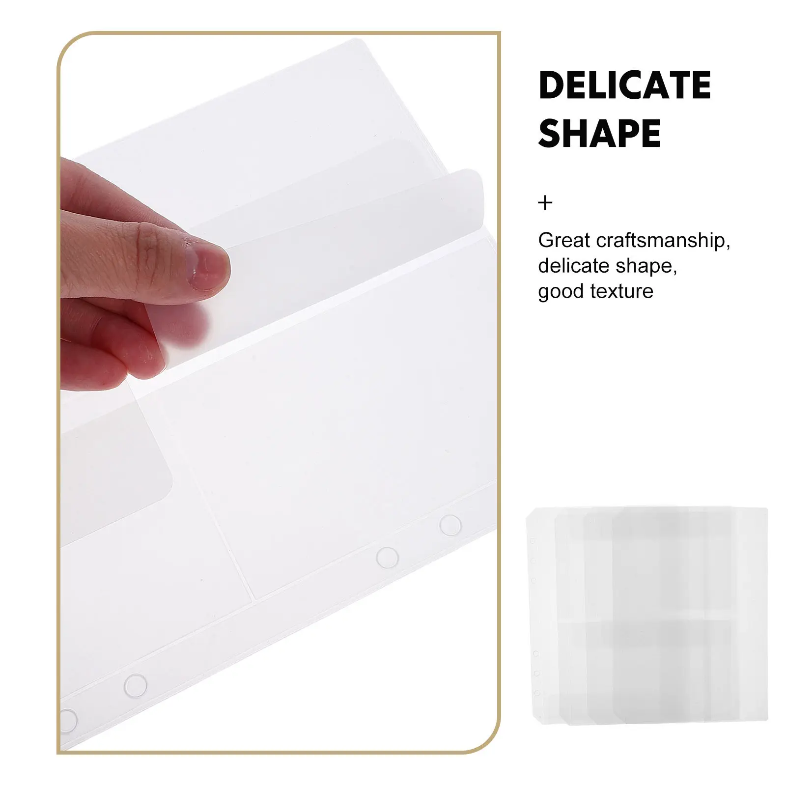 24Pcs 방수 바인더 포켓 투명 PVC 루스 리프 보관 파우치 A6 사이즈 노트북 폴더 문서 현금 사진 보호