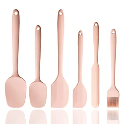 Premium 6-Piece Grey Silicone Spatula Set - Non-Stick, Heat Resistant (Pink)
