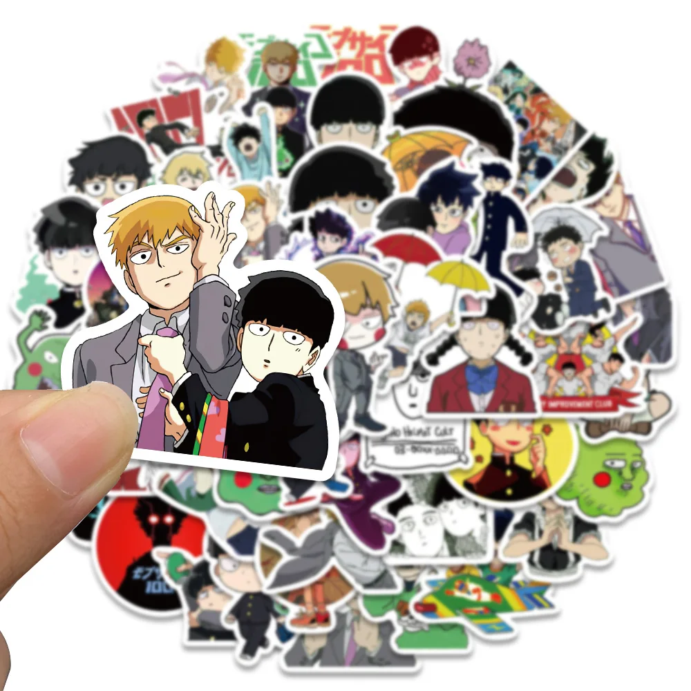 10/52PCS Mob Psycho 100 Anime Stickers Scrapbook Laptop Phone Luggage Diary Car Motorcycle Sticker Kid Toy