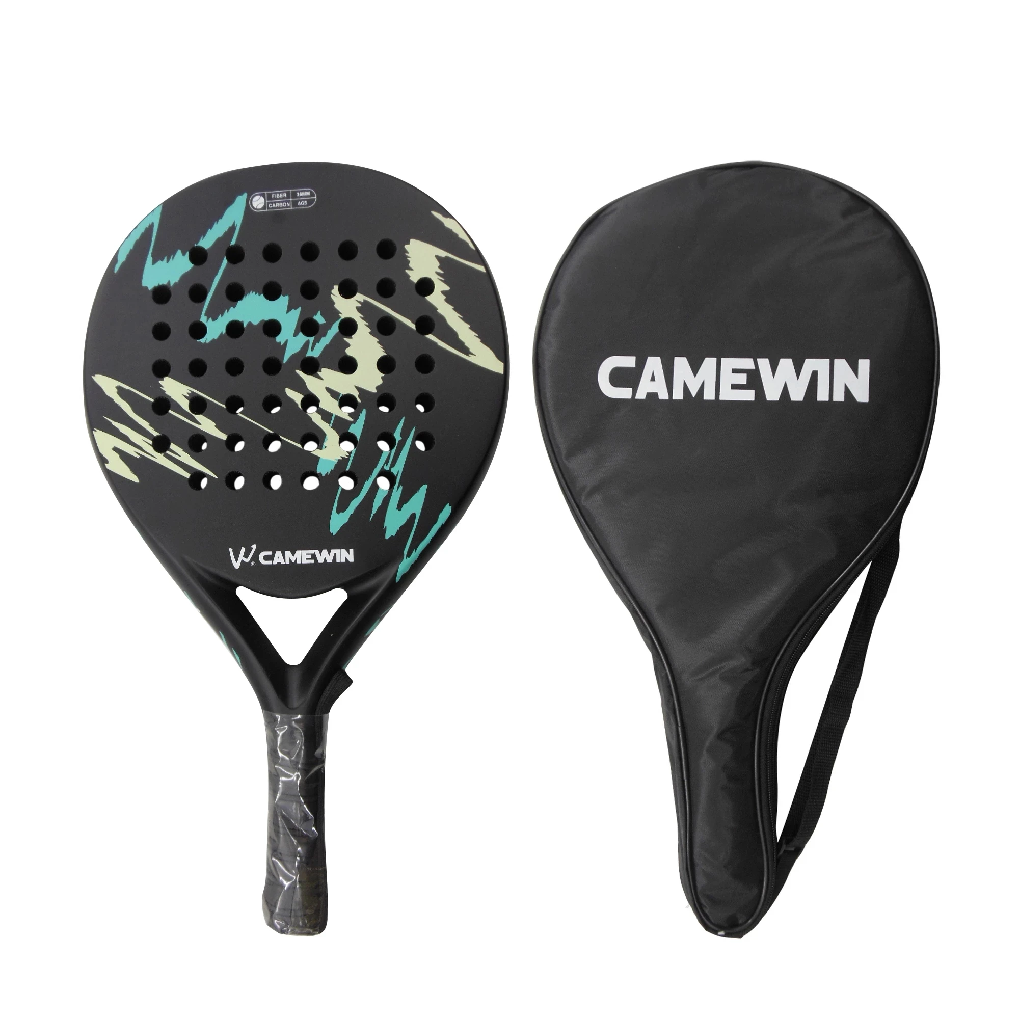 Camewin Beach Tennis Racket Carbon Professional Carbon And Glass Fiber Padel Tennis Racket Soft Face Paddle Racquet With Bag - Tennis Rackets