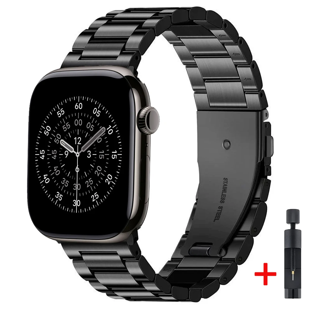Elegant Metal Bracelet for Apple Watch - Fashionable Strap and Belt Accessory