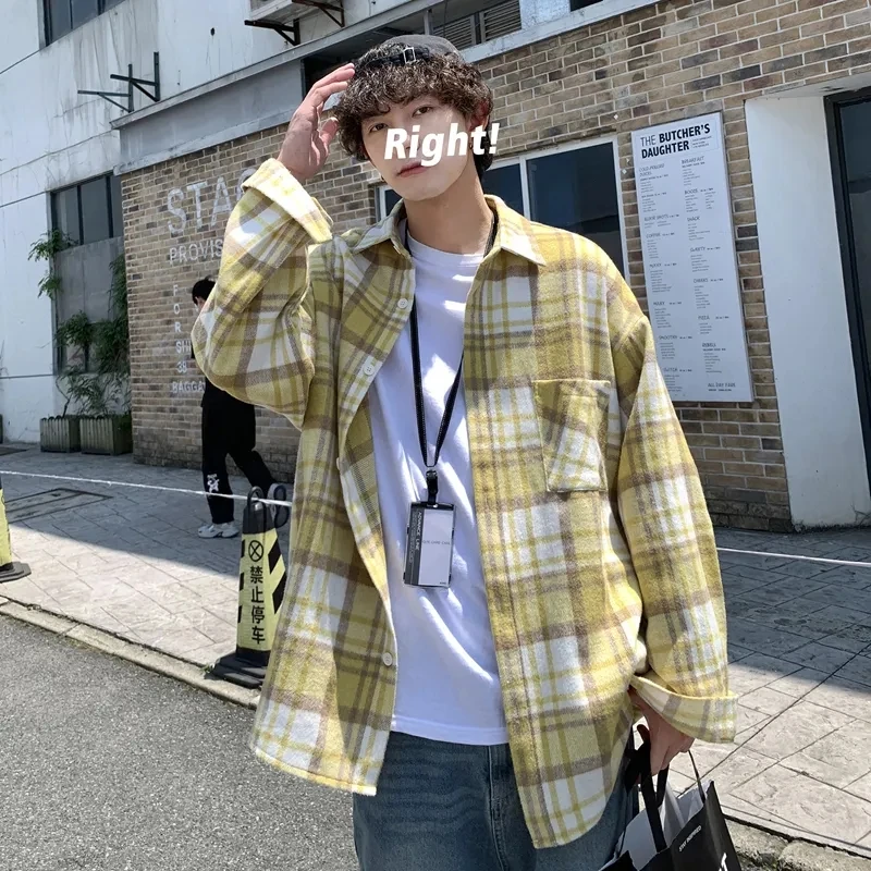 Checkered Shirt Long Sleeved Shirt Jacket Spring And Autumn Korean Version Men's Business Travel High-Quality Lapel Shirt Soft
