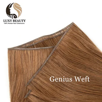 Seamless Genius Weft Human Hair Extensions Sewing In 12-20 inches Lightweight Hair Weave Natural Straight Brazilian Hair Bundles