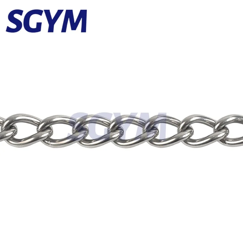 4.8-15mm Width High Polished Welded 304 Stainless Steel Twist Chain Unwelded for Garment Straps Bags Wallet Fob Key Chain