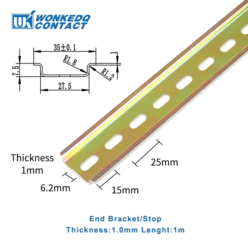 Guide DIN In Alluminio QWORK | 6 Pezzi 35x7.5x200mm | Per Interruttori Automatici E Apparecchiature Elettriche - Foto 3
