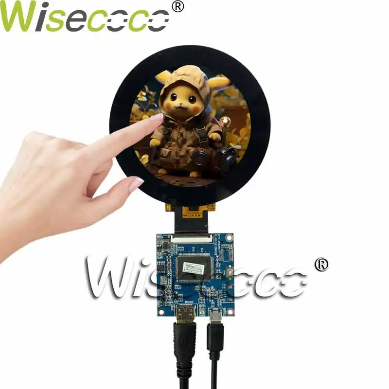 Tela Táctil Redondo do Lcd 2.8 Polegadas Tft Placa do Motorista de 480×480 Rgb para a Exposição do pi de Framboesa Wisecoco