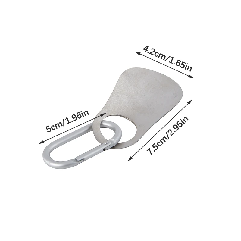 전문 신발 뿔 스푼, 스테인리스강 금속 신발 경적, 카라비너 포함 신발 리프터 도구, 7.5cm, 1PC