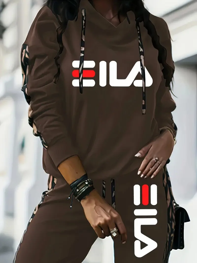 Moda casual impresso conjunto de duas peças roupas esportivas femininas 2025 desejo poliéster manga longa hoodie e calças elegante lazer 4