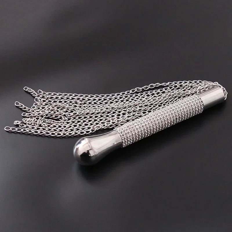 Metal Alloy Chain Tassel Short Horse Riding Whip Crop Crystal Handle 5